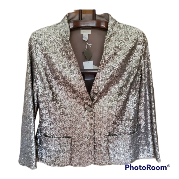 CHICO'S "All Over Sequin" Jacket _NWT - Gorgeous - Picture 4 of 14
